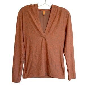 Lucy‎ Activewear Athleisure Orange Floral Pullover Hoodie Long Sleeve Shirt XS